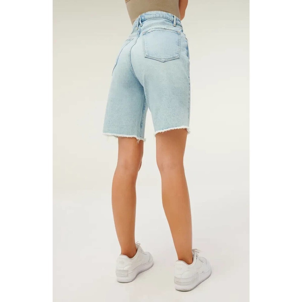 NWT Good American ‘90S Bermuda Distressed Denim Jean Shorts Women's Size 2 26 - Picture 10 of 10